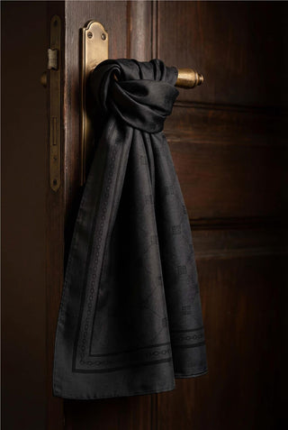 Cotton Polyester Liva Scarf, Black, Breathable Textured, 90x200 cm
