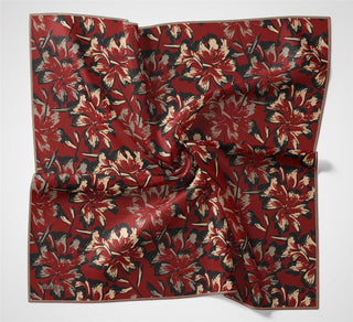 Pamuk Polyester Eşarp Bayrak Kırmızısı Büyük Papatya Desenli Soft Dokulu Kaymaz
                90X90