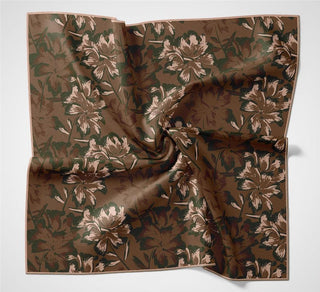 Pamuk Polyester Eşarp Kiremit Büyük Papatya Desenli Soft Dokulu Kaymaz 90X90 - Soft Eşarp - | Silk Home