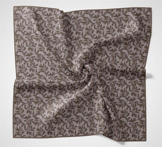 Pamuk Polyester Soft Eşarp Kahve Ton Çiçek Desenli Kaymaz Dokulu 90X90