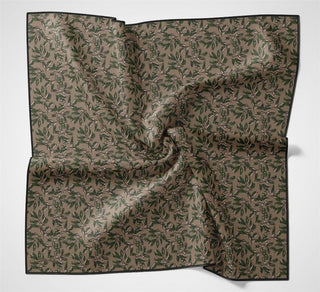 Pamuk Polyester Soft Eşarp Sütlü Kahve Çiçek Desenli Kaymaz Dokulu 90X90