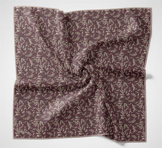 Pamuk Polyester Soft Eşarp Gül Kurusu Çiçek Desenli Kaymaz Dokulu 90X90 - Soft Eşarp - | Silk Home