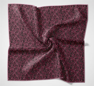 Pamuk Polyester Soft Eşarp Vişne Çiçek Desenli Kaymaz Dokulu Tok Duruşlu 90X90 - Soft Eşarp - | Silk Home
