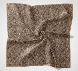 Cotton Polyester Soft Scarf, Mink Tone, Floral Pattern, Non-Slip Texture, 90x90 cm