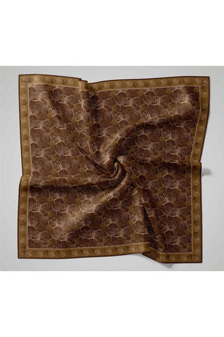 Thin Cotton Soft Scarf, Tile Leaf Pattern, Lightweight Texture, 90x90 cm
