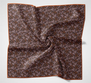 Pamuk Polyester Soft Eşarp Gül Kurusu Flora Desenli Kaymaz Dokulu 90X90 - Soft Eşarp - | Silk Home