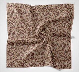 Pamuk Polyester Soft Eşarp Kiremit Flora Desenli Kaymaz Dokulu 90X90 - Soft Eşarp - | Silk Home