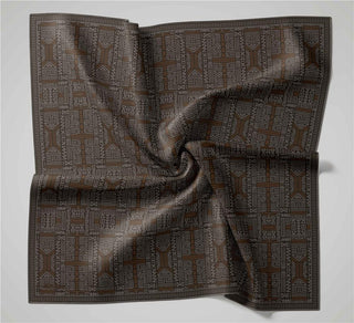Pamuk Polyester Soft Eşarp Yağ Yeşili Geometrik Desenli Kaymaz Tok Duruşlu
                90X90