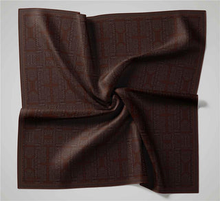 Pamuk Polyester Soft Eşarp Kiremit Geometrik Desenli Kaymaz Dokulu Tok Duruşlu
                90X90