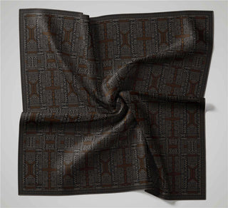Pamuk Polyester Soft Eşarp Gri Geometrik Desenli Kaymaz Dokulu Tok Duruşlu
                90X90
