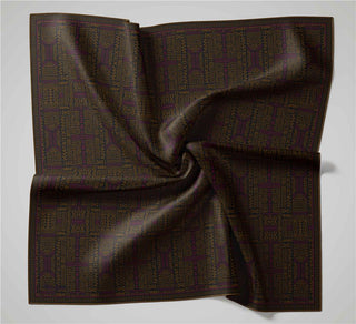Pamuk Polyester Soft Eşarp Antrasit Geometrik Desenli Kaymaz Dokulu Tok Duruşlu
                90X90