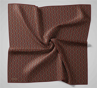 Pamuk Polyester Soft Eşarp Geometrik Desen Bej 90X90 - Soft Eşarp - | Silk Home