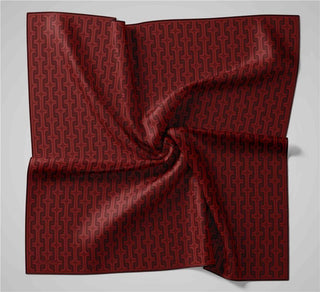 Pamuk Polyester Soft Eşarp Geometrik Desen Kırmızı 90X90 - Soft Eşarp - | Silk Home