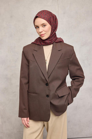 Pamuk Polyester Soft Eşarp Geometrik Desen Siyah 90X90 - Soft Eşarp - | Silk Home