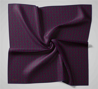 Pamuk Polyester Soft Eşarp Geometrik Desen Violet 90X90
