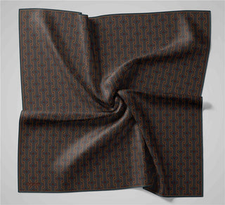Cotton Polyester Soft Scarf Geometric Pattern Smoky Black 90x90