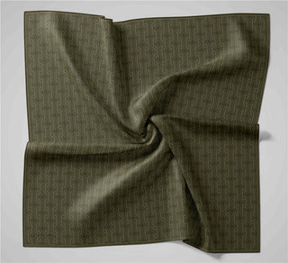 Pamuk Polyester Soft Eşarp Geometrik Desen Zümrüt Yeşili 90X90 - Soft Eşarp - | Silk Home