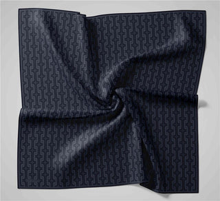 Pamuk Polyester Soft Eşarp Geometrik Desen Indigo 90X90 - Soft Eşarp - | Silk Home