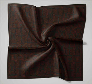Pamuk Polyester Soft Eşarp Koyu Antrasit Geometrik Desenli Kaymaz Dokulu Tok
                Duruşlu 90X90