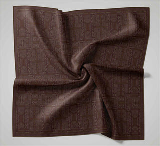 Cotton Polyester Soft Scarf, Burgundy, Geometric Pattern, Non-Slip, Firm Stitch
 90x90