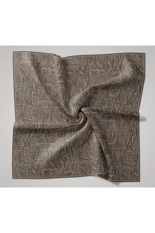 Soft Pamuk Eşarp Gri Vizon Geometrik Desenli Hafif Dokulu 90X90