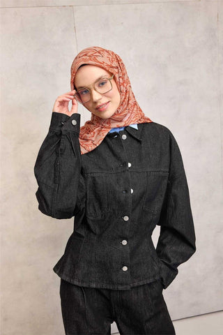 Pamuk Polyester Soft Eşarp Somon Lilium Desenli Kaymaz Dokulu 90X90 - Soft Eşarp - | Silk Home