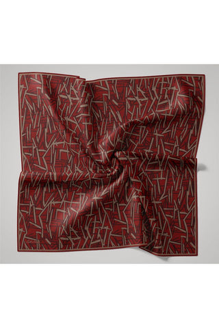 Soft Pamuk Eşarp Mercan Vizon Bordo Geometrik Desenli Hafif Dokulu 90X90