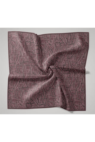 Soft Pamuk Eşarp Rose Koyu Vizon Tozpembe Geometrik Desenli Hafif Dokulu 90X90
