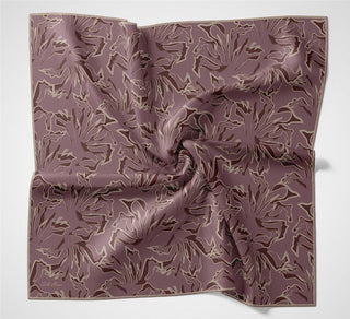 Pamuk Polyester Soft Eşarp Gül Kurusu Soyut Desenli Tok Duruşlu 90X90