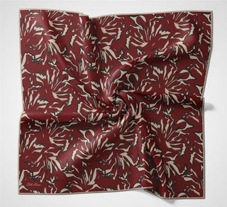 Pamuk Polyester Soft Eşarp Kırmızı Soyut Desenli Tok Duruşlu 90X90