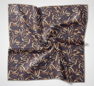 Pamuk Polyester Soft Eşarp Violet Soyut Desenli Tok Duruşlu 90X90