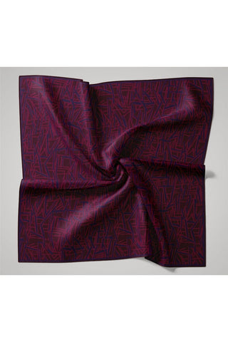 Soft Pamuk Eşarp Vişne Gece Mavi Fuşya Geometrik Desenli Hafif Dokulu 90X90