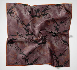 Cotton Polyester Soft Scarf Leaf Pattern Rose Pink 90x90