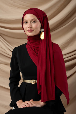 Premium Penye Şal 65002-06 Bordo
