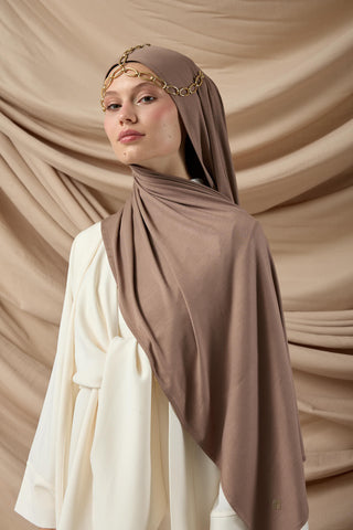 Premium Penye Şal 65002-09 Koyu Vizon