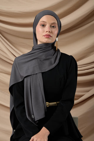 Premium Penye Şal 65002-27 Koyu Gri
