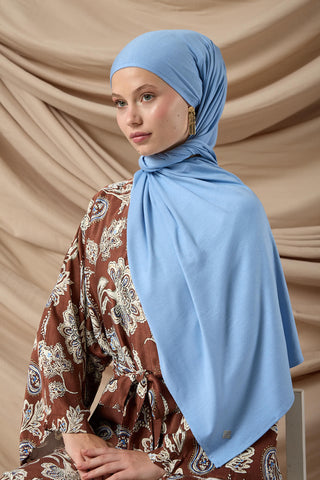 Premium Penye Şal 65002-30 Bebe Mavi - Premium Penye Şal - | Silk Home