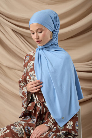 Premium Penye Şal 65002-30 Bebe Mavi - Premium Penye Şal - | Silk Home