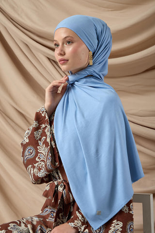 Premium Penye Şal 65002-30 Bebe Mavi - Premium Penye Şal - | Silk Home