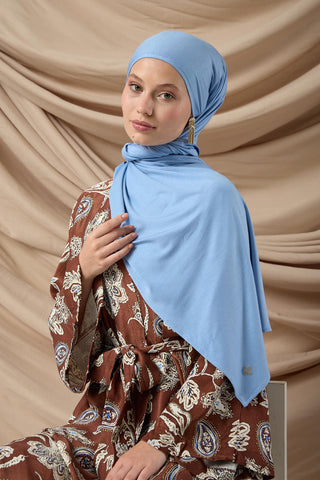 Premium Penye Şal 65002-30 Bebe Mavi - Premium Penye Şal - | Silk Home