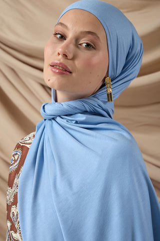 Premium Penye Şal 65002-30 Bebe Mavi - Premium Penye Şal - | Silk Home