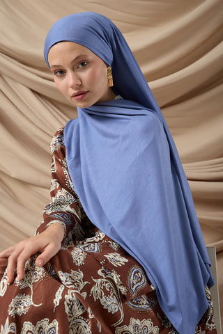 Premium Penye Şal 65002-42 Kot Mavi - Premium Penye Şal - | Silk Home