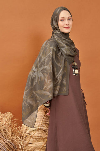 Riva Şal Tencel Bloom Antrasit - Riva Şal - | Silk Home