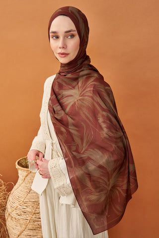 Riva Şal Tencel Bloom Bordo - Riva Şal - | Silk Home