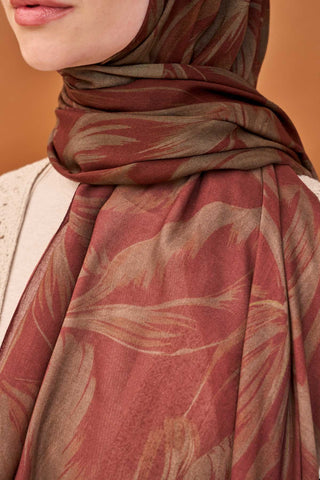 Riva Şal Tencel Bloom Bordo - Riva Şal - | Silk Home