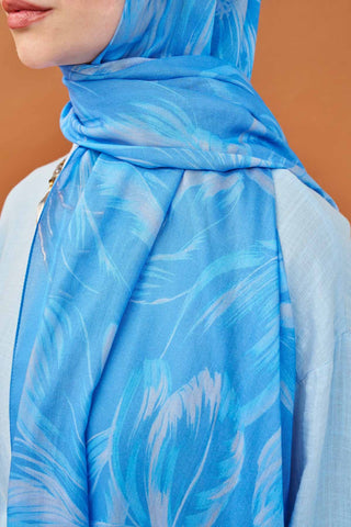Riva Shawl Tencel Bloom Sky Blue