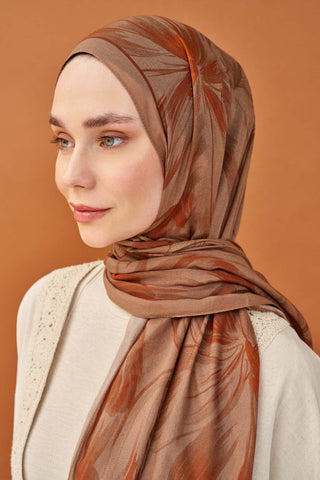 Riva Şal Tencel Bloom Mocha Mousse - Riva Şal - | Silk Home