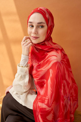 Riva Şal Tencel Bloom Narçiçeği - Riva Şal - | Silk Home