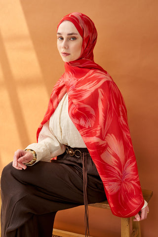 Riva Şal Tencel Bloom Narçiçeği - Riva Şal - | Silk Home