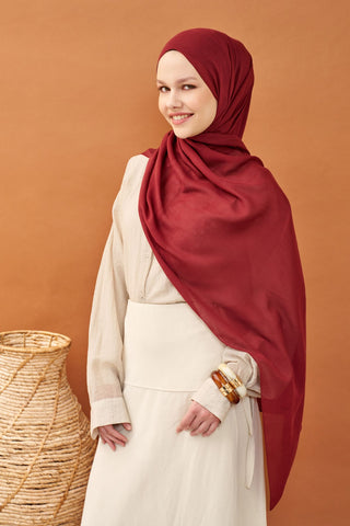 Riva Şal Tencel Bordo - Riva Şal - | Silk Home